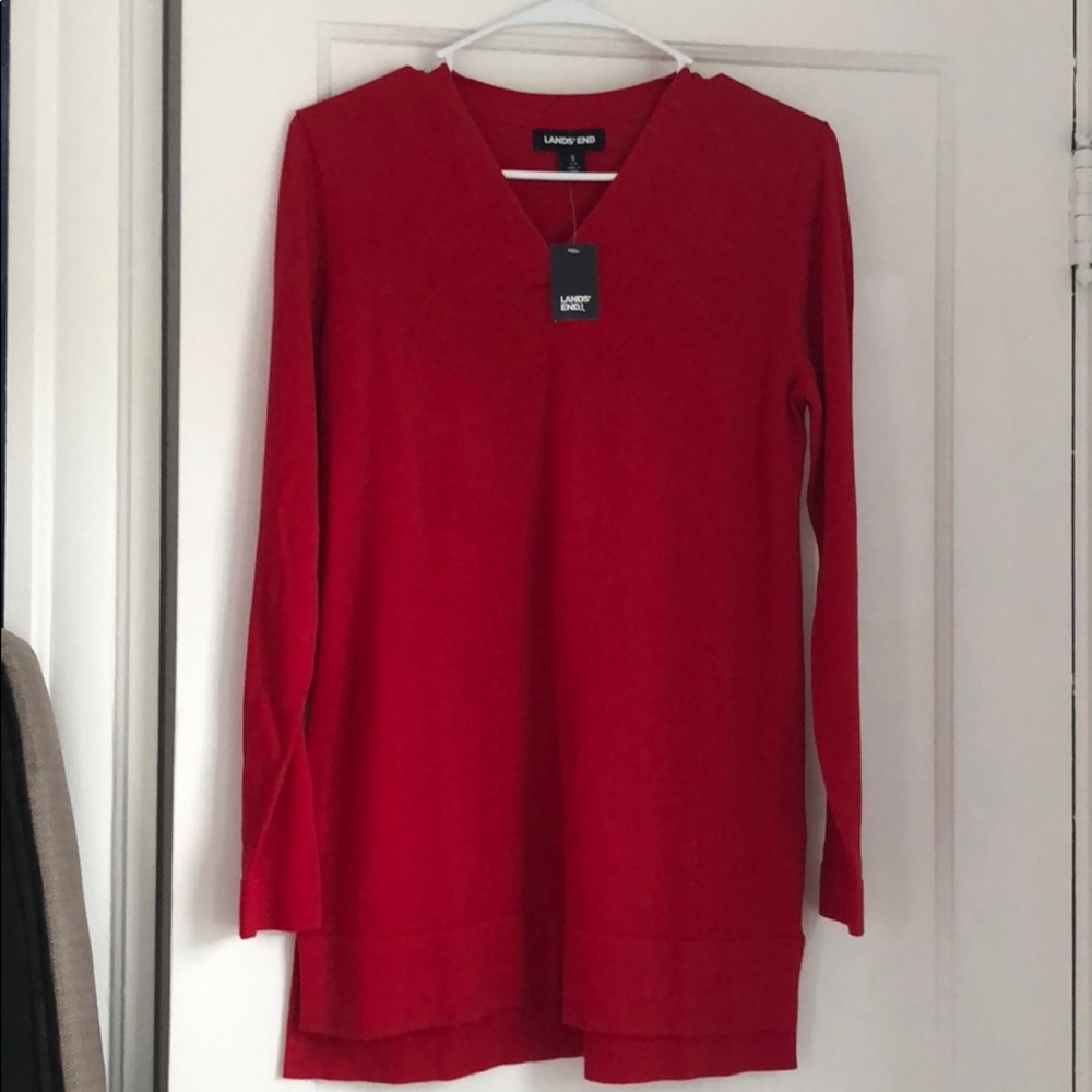 Red long sweater